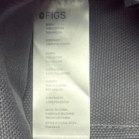 FIGS Laminated Tote Bag in Charcoal - Picture 6 of 11